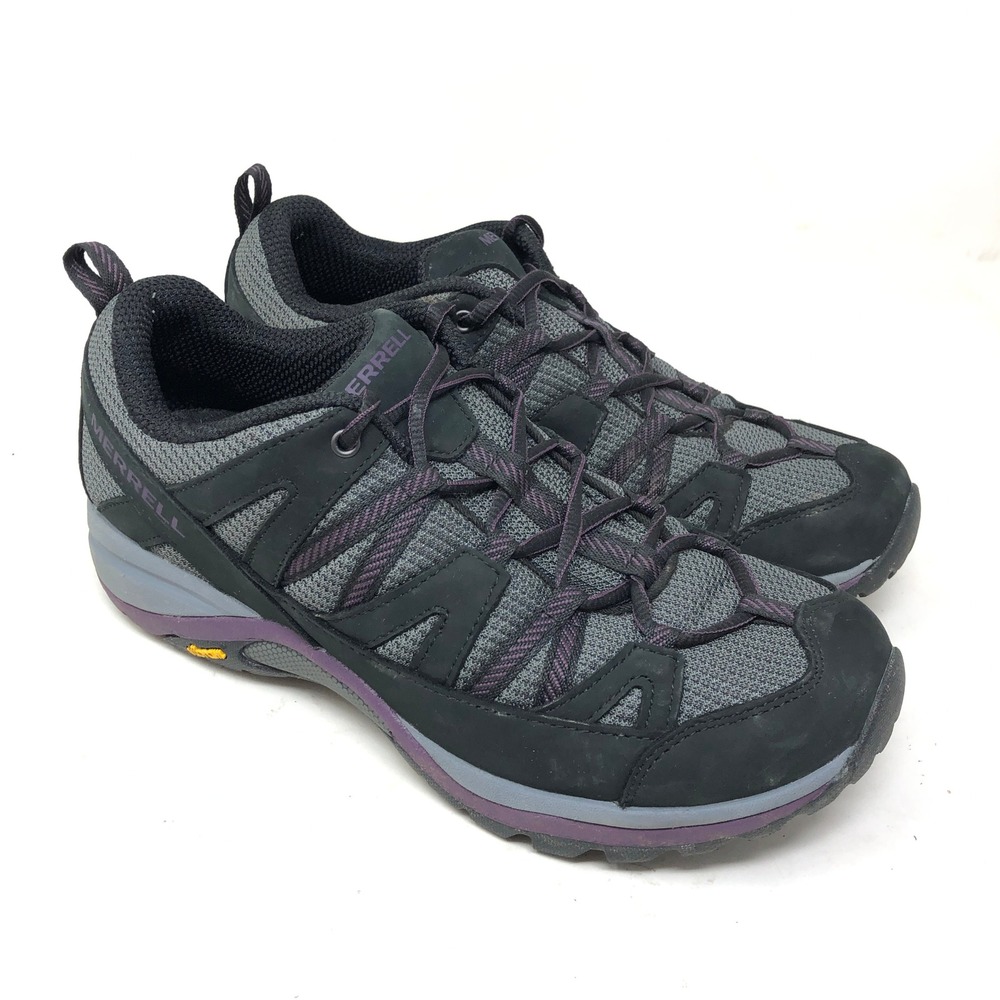 Merrell‎ Womens 9 W Siren Sport 3 Hiking Trail Shoes Black Purple Mesh Lace Up